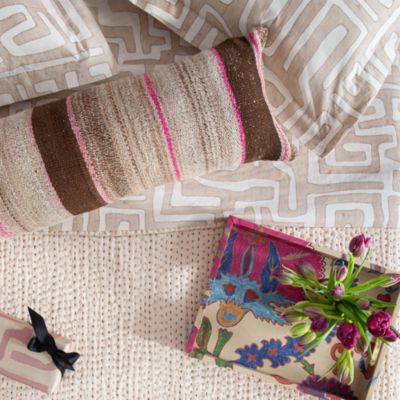 St. Frank Blush Classic Kuba Cloth Duvet Cover, King/California King