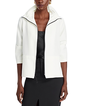 Shop Caroline Rose Comfort Stretch Zip Jacket In White