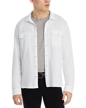 Shop John Varvatos Arvon Long Sleeve Knit Western Button Down Shirt In White