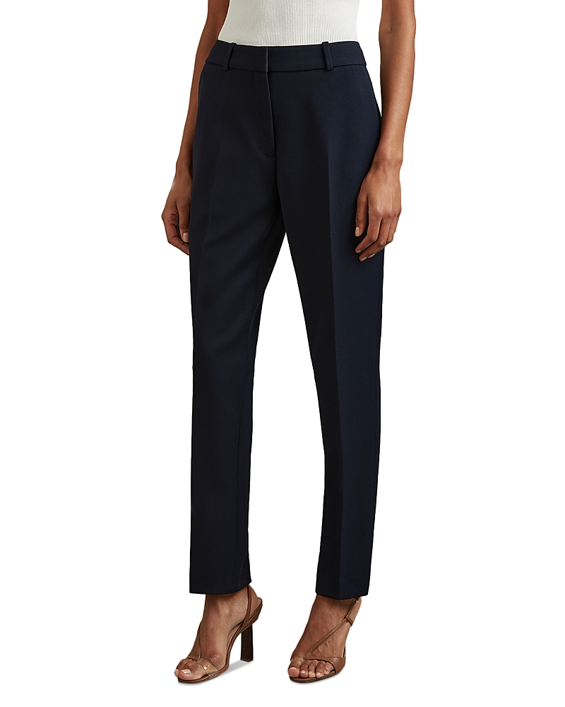 Reiss Gabi Slim Leg Trousers In Navy
