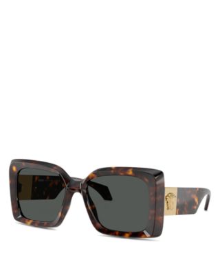 Medusa Plaque Square Sunglasses, 54mm