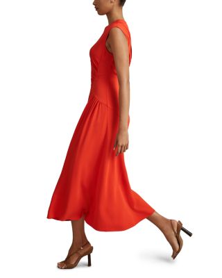cut out summer midi dress Summer Social Stain Pleated Cutout Waist Loose Midi Dress – prettylilygal