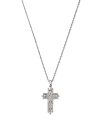 Bloomingdale's Fine Collection Diamond Cross Pendant Necklace in 14K White Gold, 0.35 ct. t. w.