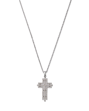 Shop Bloomingdale's Diamond Cross Pendant Necklace In 14k White Gold, 0.35 Ct. T.w.