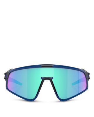 Latch Panel Rectangular Shield Sunglasses, 135mm