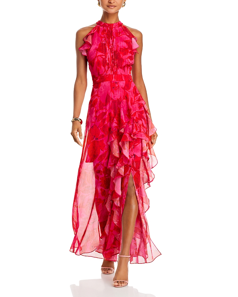 Aqua Sleeveless Ruffled Maxi Dress - Exclusive