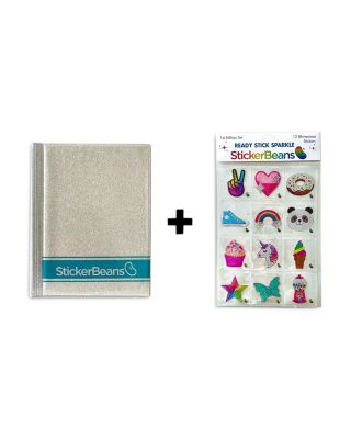 StickerBeans - Silver and Teal Collector Book and Stickers Starter Kit