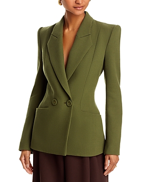 Shop Sergio Hudson Square Lapel Jacket In Army