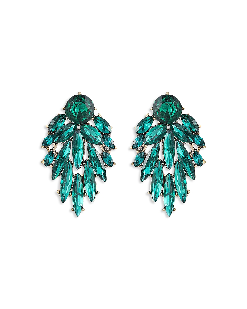 Ettika Crystal Chandelier Earrings In Green/gold