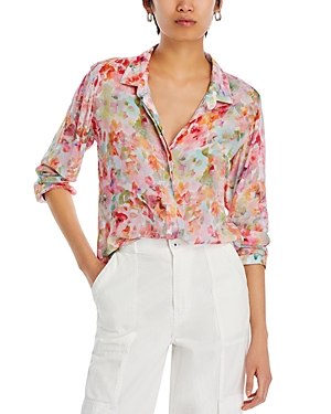 Shop Bella Dahl Button Down Hipster Shirt In Ipanema Floral Print