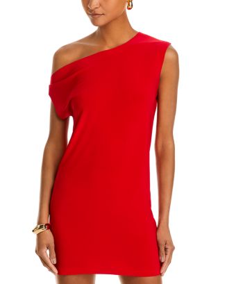 norma kamali one shoulder mini dress Norma Kamali One Shoulder Mini Dress