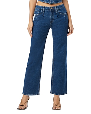 Rosie Pleated High Rise Jeans in Rocky Blue