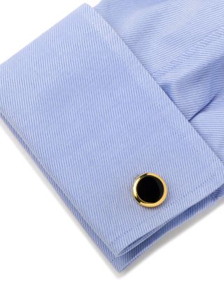 Double Sided Onyx & Mother-of-Pearl Round Stud & Cufflink Set