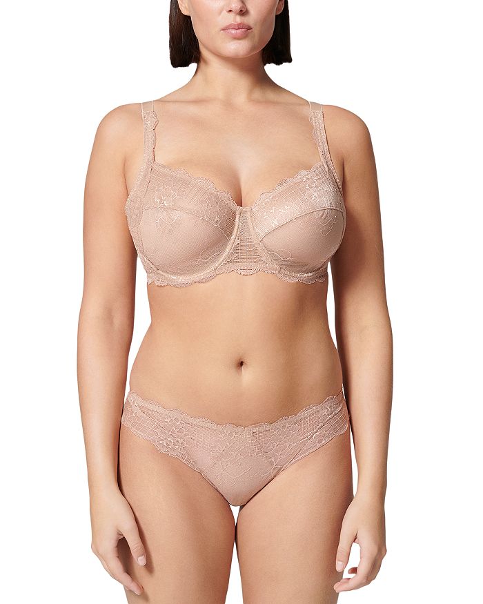 Shop Simone Perele Reve Lace Underwire Full Cup Bra In Nude