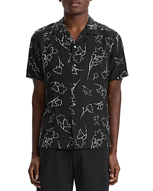 Shop Theory Irving Cc.sketch Short Sleeve Shirt In Black Multi