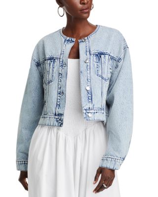 3.1 Phillip Lim - Collarless Cropped Denim Jacket