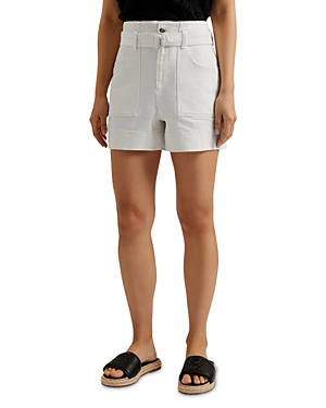 Shop Ted Baker Self Tie High Waisted Shorts In White