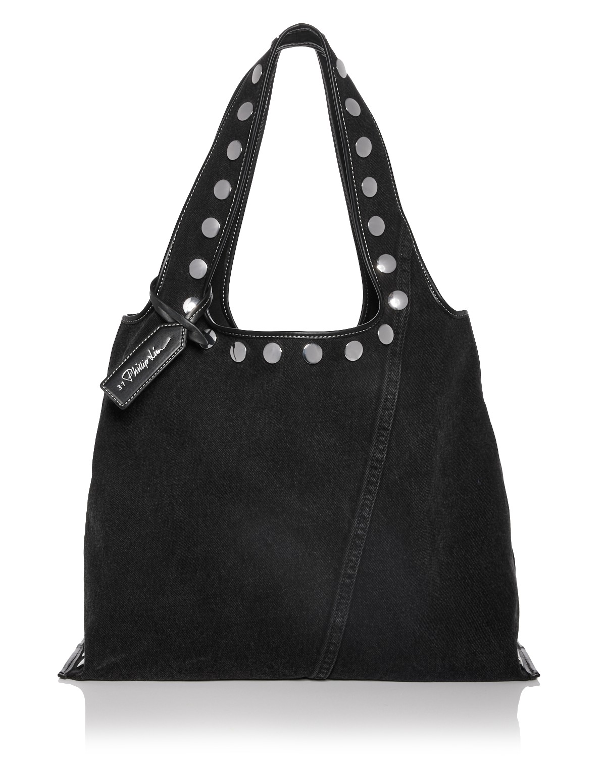 Washed Denim Hobo Market Tote Bag
