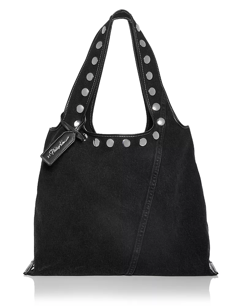 3.1 Phillip Lim Washed Denim Hobo Market Tote Bag