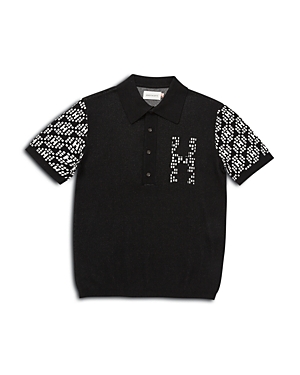 Honor the Gift Knit H Pattern Short Sleeve Polo Shirt