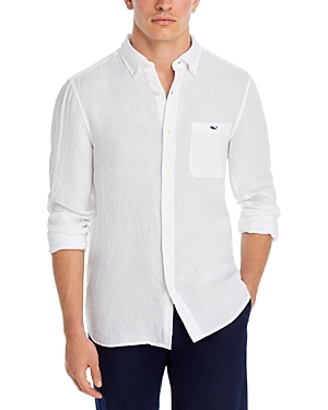 Shop Vineyard Vines Linen Button Down Regular Fit Shirt In 100 White