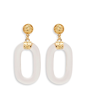 Shop Kenneth Jay Lane Clear Oval Statement Earrings, 3l In Gold/clear