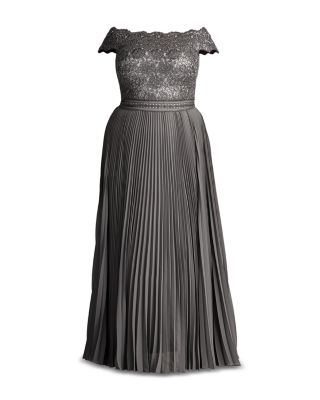 【Tadashi Shoji】BODE SEQUIN EMBROIDERED LACE AND TULLE GOWN Bode Sequin Embroidered Lace and Tulle Gown | Tadashi Shoji