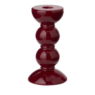 Lacquered Bobbin-Shaped Candlestick, Medium