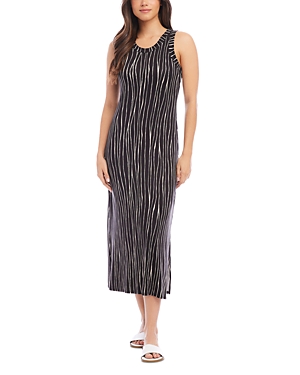 Karen Kane Stripe Sleeveless Midi Dress In Print