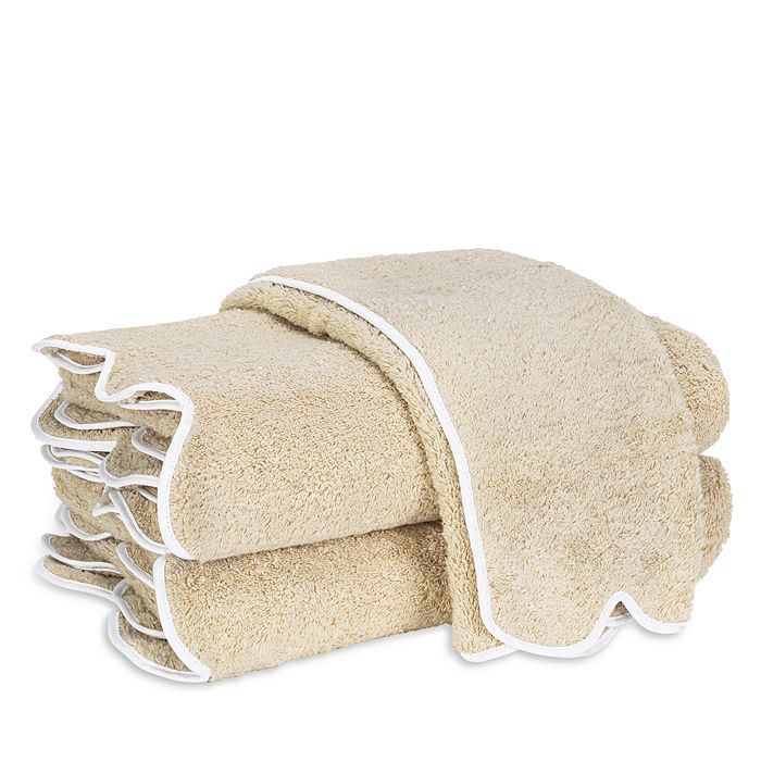 Shop Matouk Cairo Scallop Wash Cloth In Sand/white