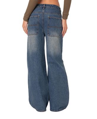 │Odd Studio│ Diagonal cut wide denim pants BLUE OO4MUDP101 Diagonal cut wide denim pants - blue | ファッション通販