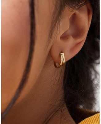 10K Gold Double Hoops