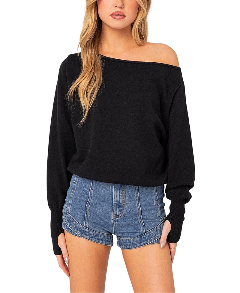 Edikted Off Shoulder Oversized Sweater