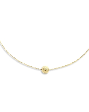 Moon & Meadow 14k Yellow Gold Textured Bead Pendant Necklace, 18
