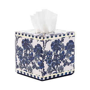 Mackenzie-childs Royal English Garden Boutique Tissue Box Cover In Blue