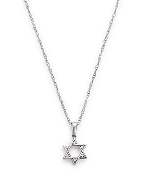 Shop Bloomingdale's Diamond Accent Star Of David Pendant Necklace In 14k White Gold, 18 - 100% Exclusive