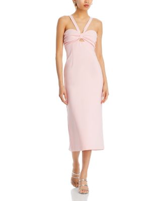 LIKELY - Meena Ruched Keyhole Midi Dress