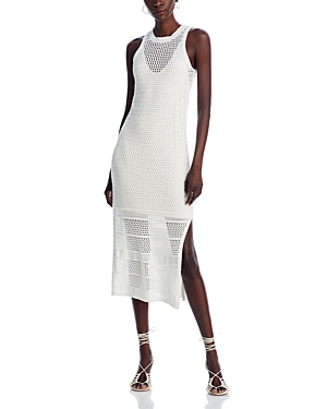 Shop Aqua Crochet Tank Dress - 100% Exclusive In White