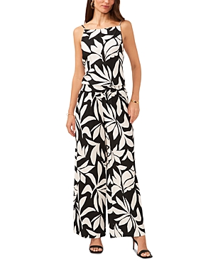 Vince Camuto Printed Wide Leg Pants In Rich Black