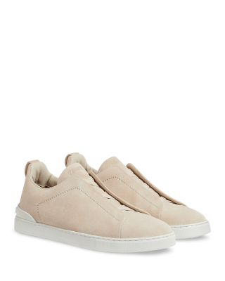 Zegna - Men's Suede Triple Stitch Low Top Sneakers