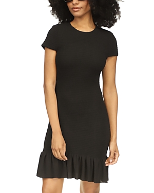 Shop Michael Kors Michael  Smocked Mini Dress In Black