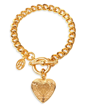 Shop Ben-amun Heart Locket Bracelet In Gold