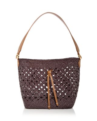THEMOIRe Phoebe Open Weave Straw Shoulder Bag