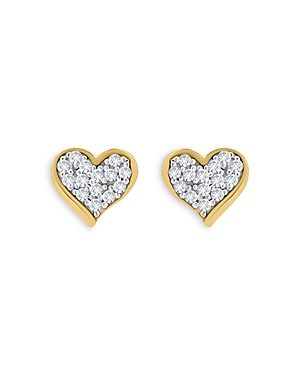 Shop Aqua Pave Heart Stud Earrings - 100% Exclusive In Gold