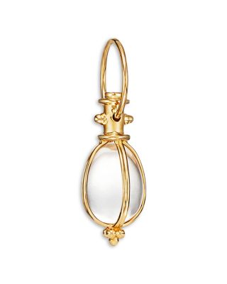 Oval Crystal Amulet in 18K Yellow Gold