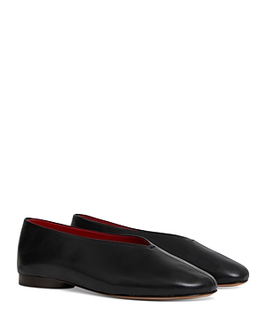 Shop Mansur Gavriel Women's Glove Ballet Flats In Black/flamma