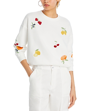Shop Aqua Fruit Embroidered Sweatshirt - 100% Exclusive In White