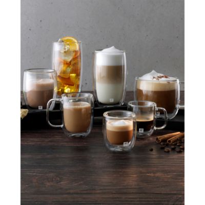 Sorrento Plus Latte Glass Mug, Set of 2