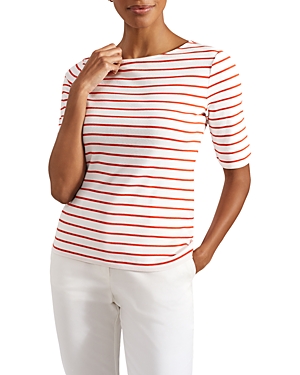 Hobbs London Katie Button Back Top In White Red