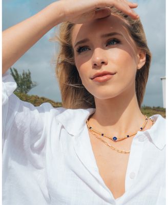 Sybil Layered Necklace in 14K Gold Plated, 14" 